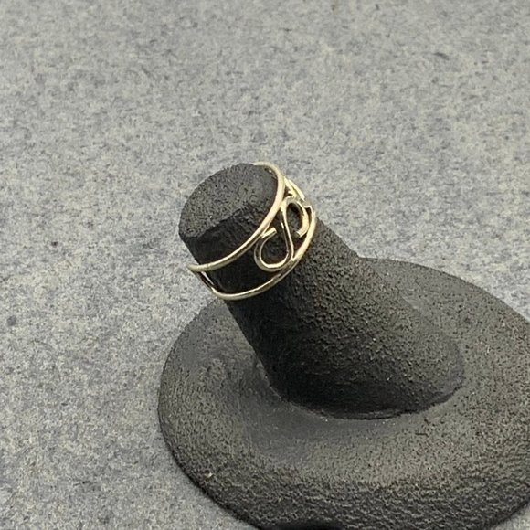 Silver Scroll Pinky Ring Size for Toe Small Wire - Picture 3 of 5